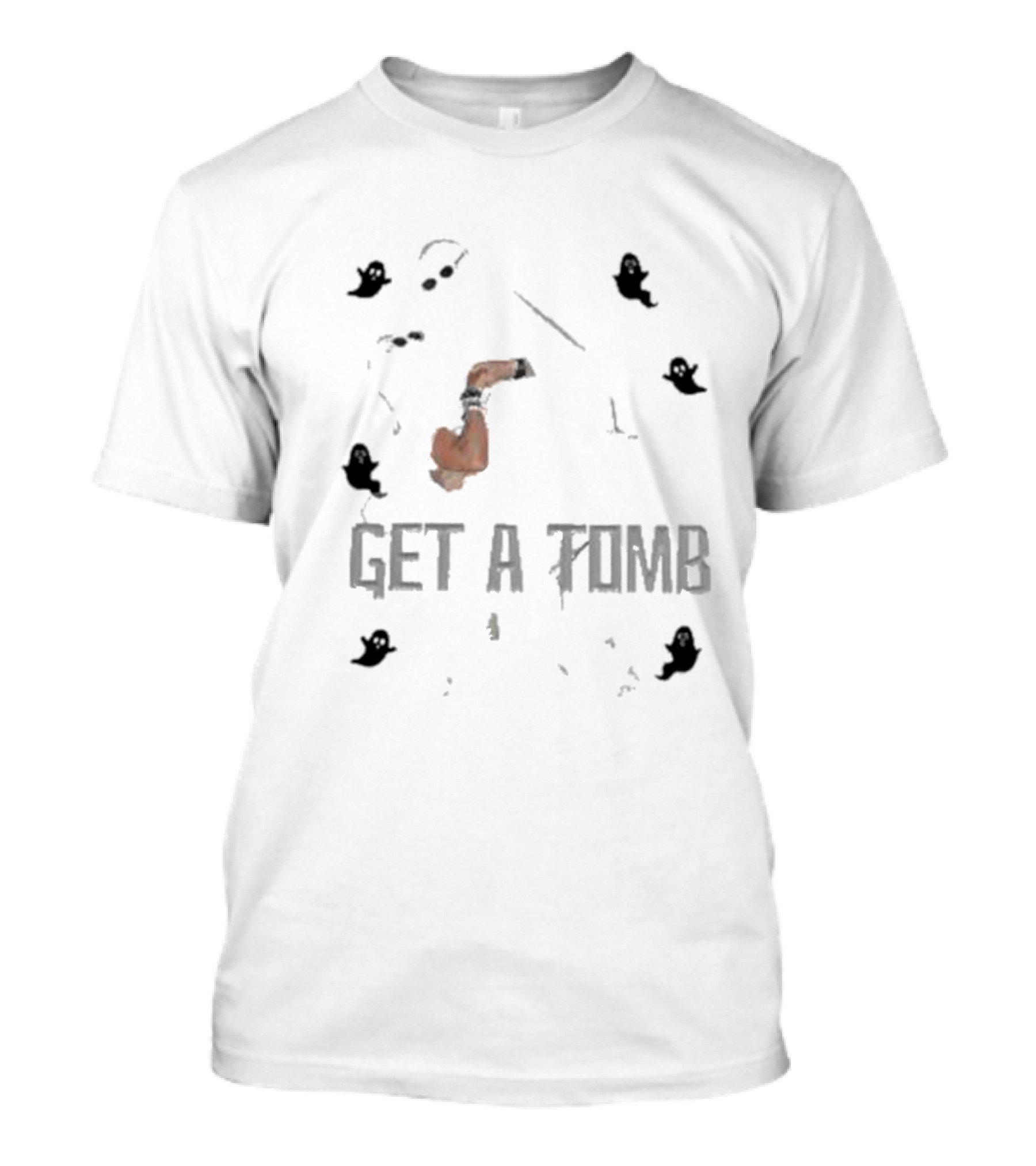 Get A Tomb Ghostly Muscle Pump Fitness T-Shirt