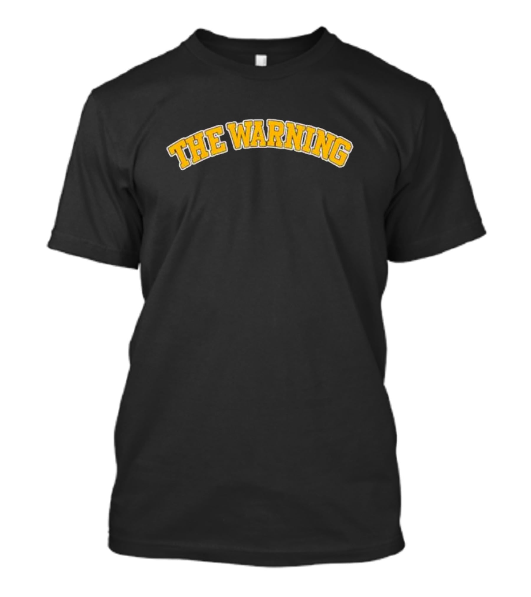 The Warning Yellow Varsity Arched Text T-Shirt