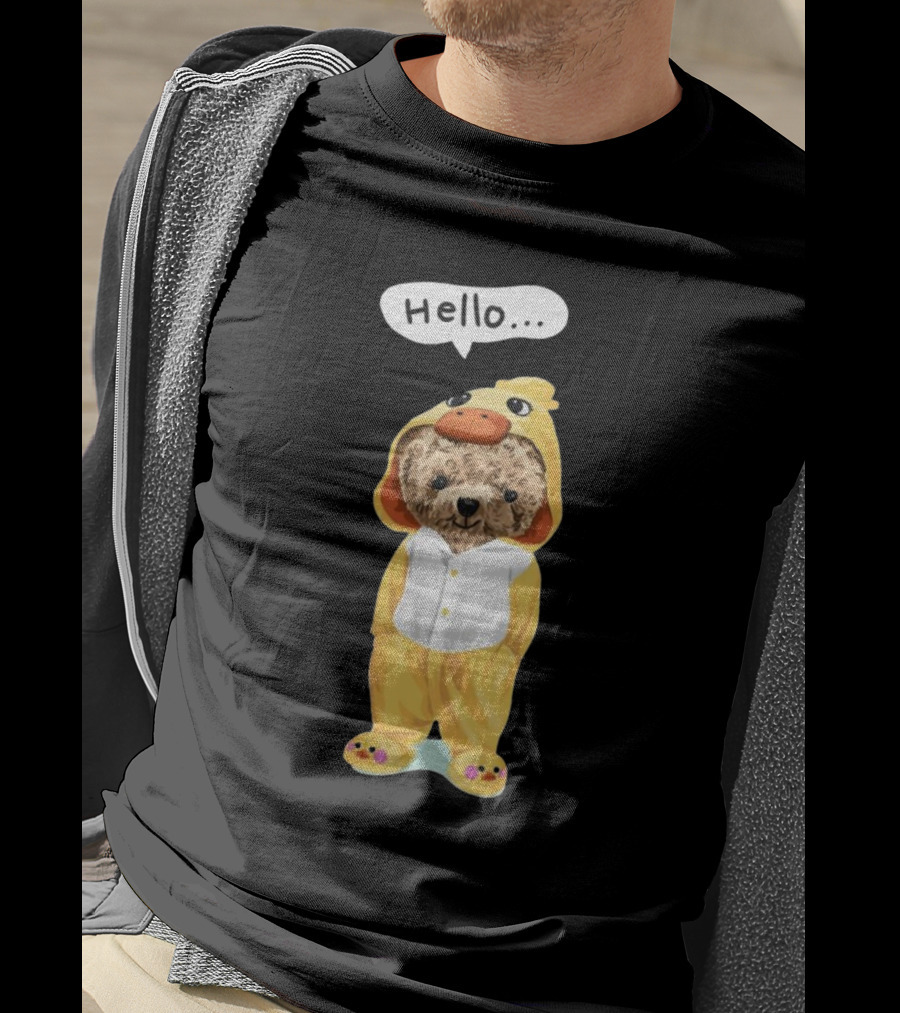 Bear Hello Duck Costume Curious Expression T-Shirt