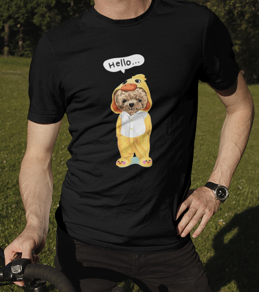 Bear Hello Duck Costume Curious Expression T-Shirt