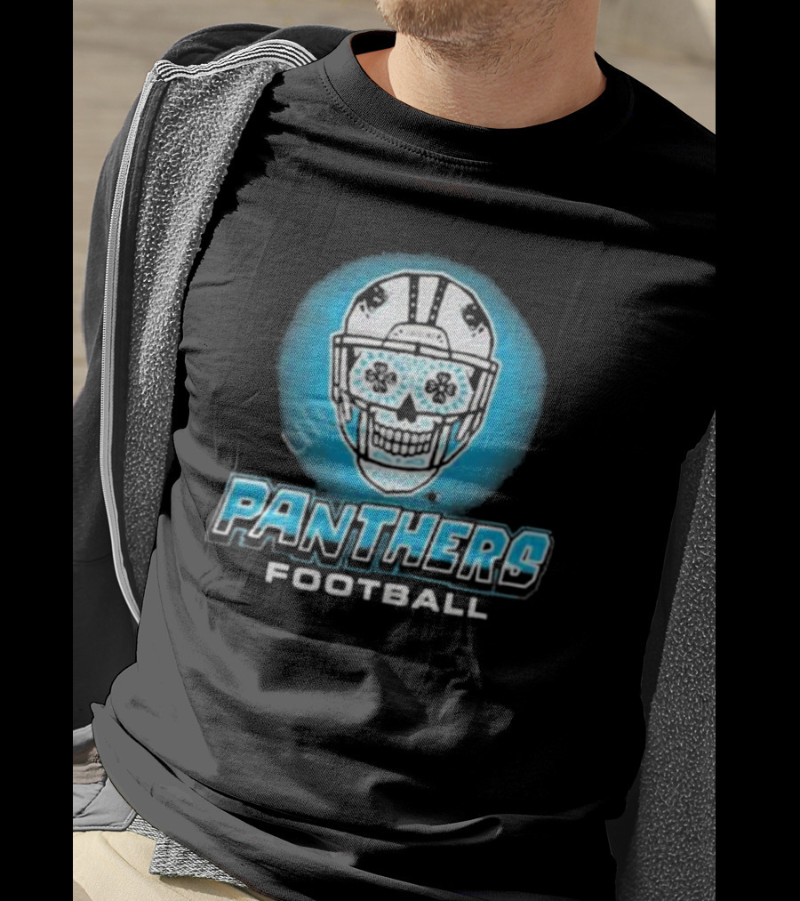 Panthers Football Skull Helmet T-Shirt