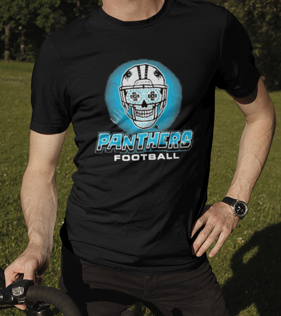 Panthers Football Skull Helmet T-Shirt