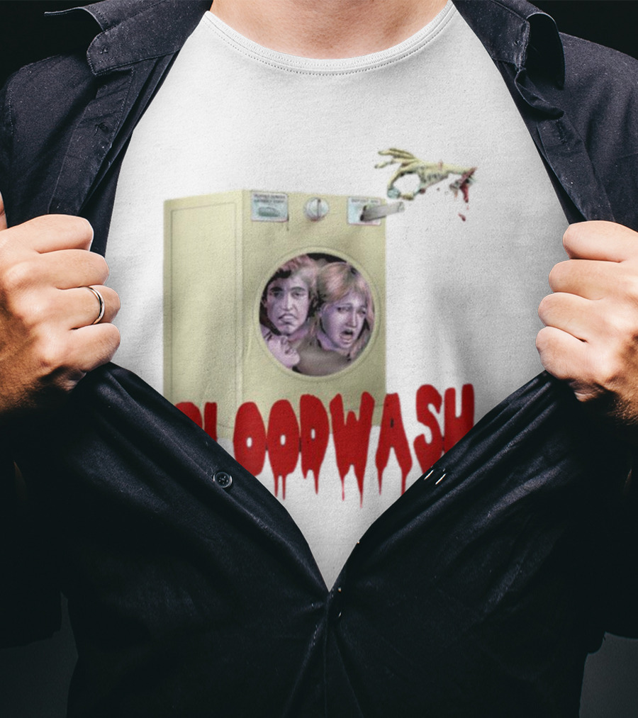 Puppet Combo Bloodwash Horror Laundry Machine With Faces And Monster Hand T-Shirt