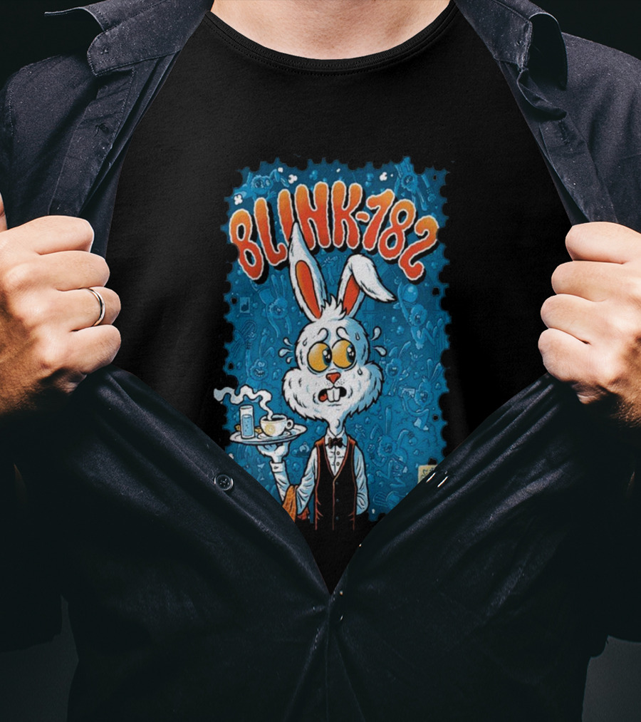 Blink-182 Vienna Wavy-Labyrinth Rabbit Waiter T-Shirt