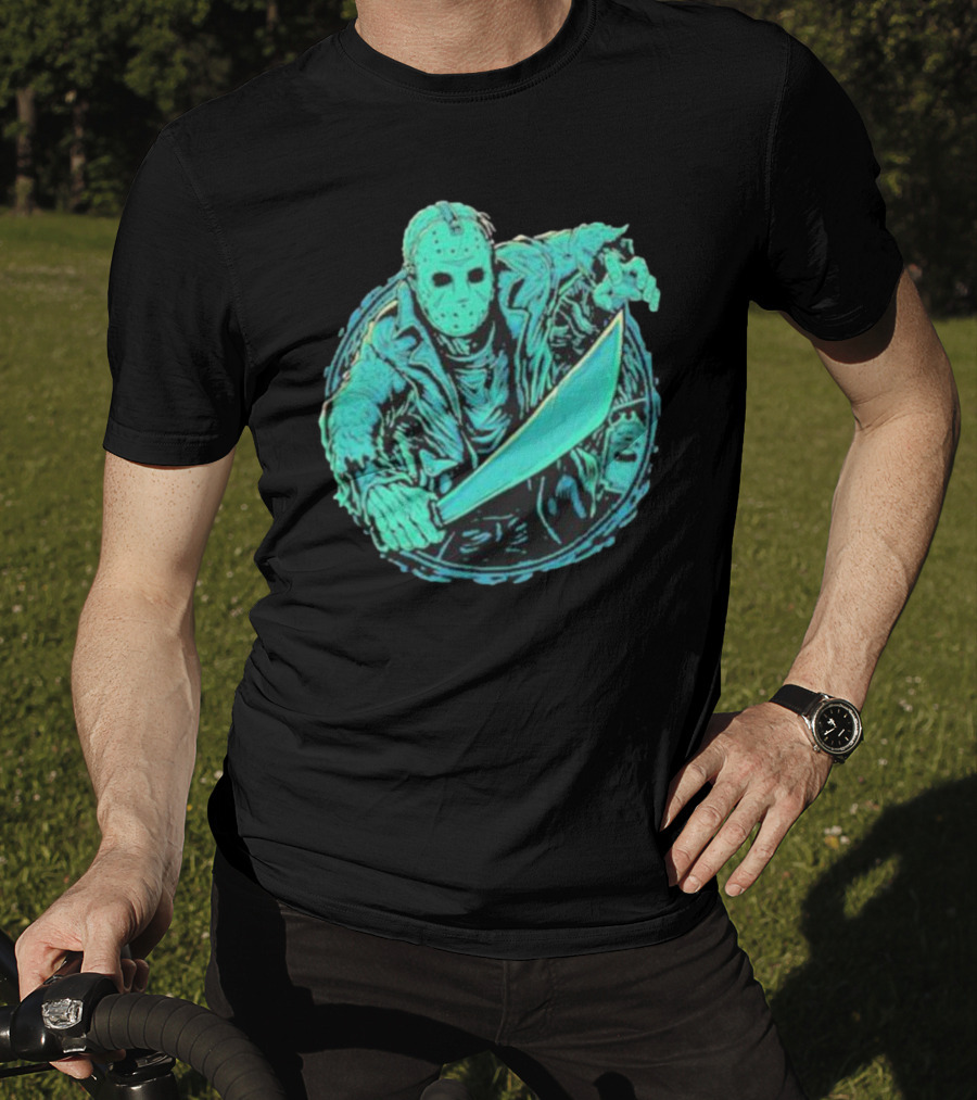 Crystal Lake Slasher Jason Masked Machete Horror T-Shirt