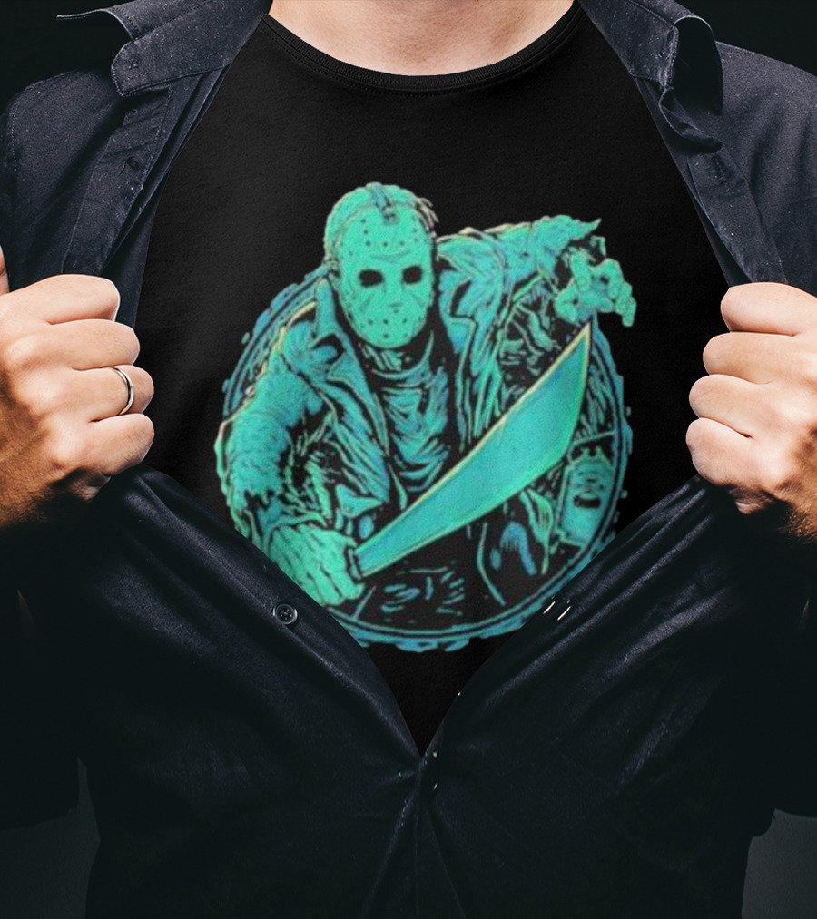 Crystal Lake Slasher Jason Masked Machete Horror T-Shirt