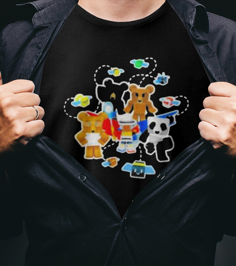 Bee Swarm Simulator Bear Team Characters With Bees T-Shirt