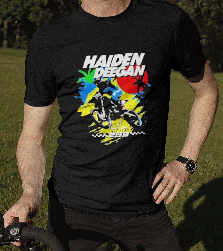 Haiden Deegan 38 Colorful Motocross Art With Sun And Palm Elements T-Shirt