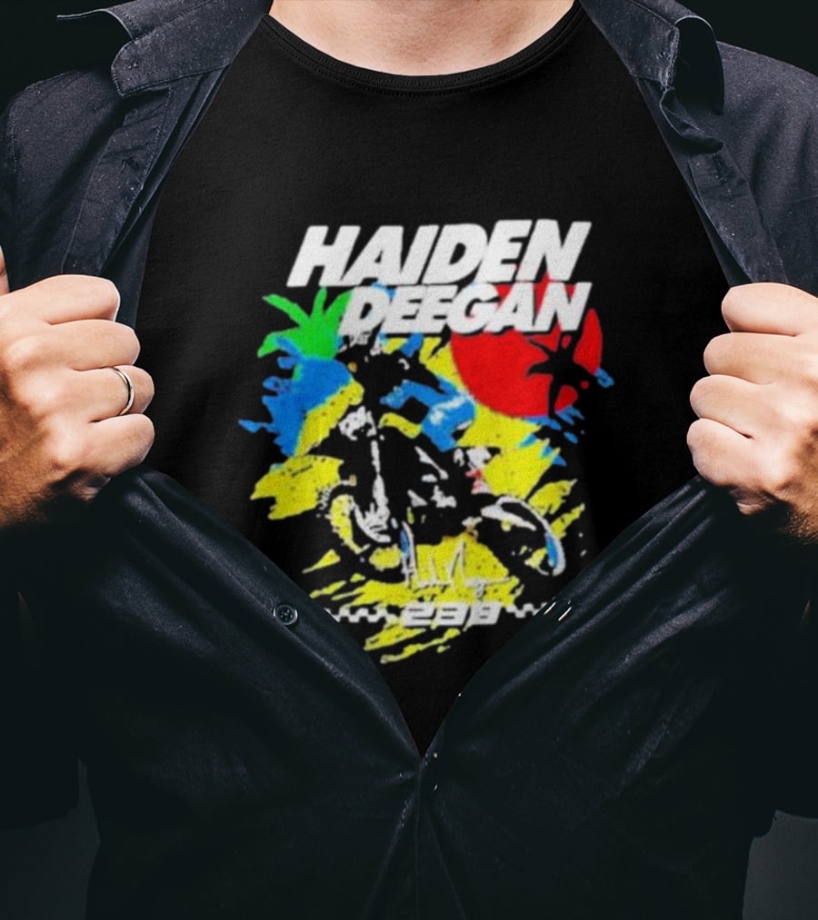 Haiden Deegan 38 Colorful Motocross Art With Sun And Palm Elements T-Shirt