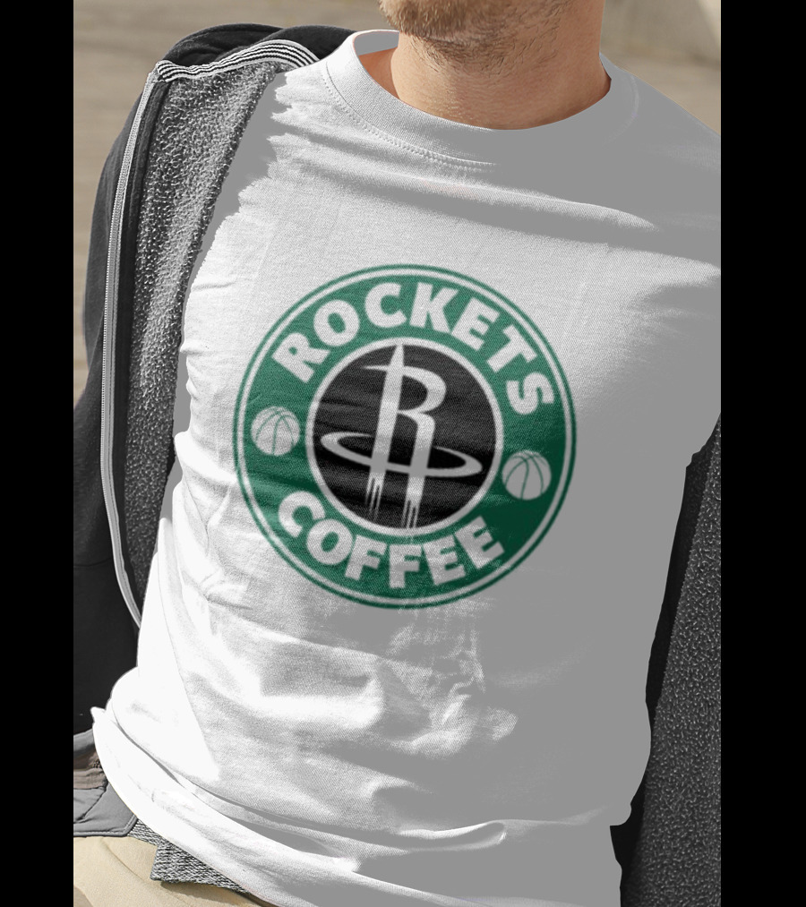 Houston Rockets Coffee Parody Logo Basketball T-Shirt