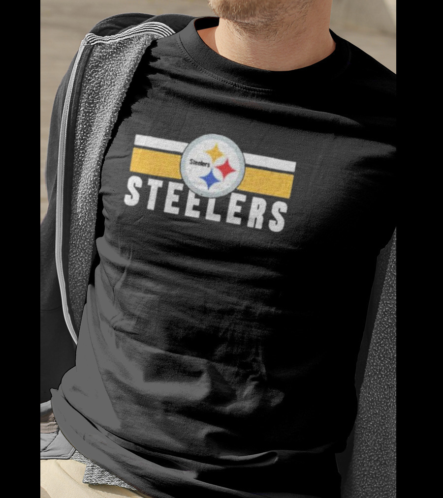 Pittsburgh Steelers Logo Stripes NFL Team Steelers T-Shirt