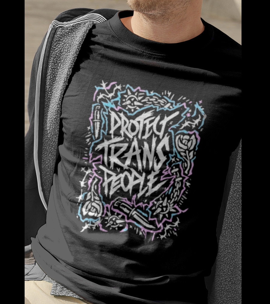 Protect Trans People Knife And Rose T-Shirt