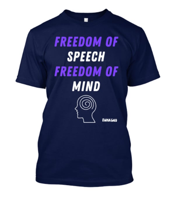 FUNKGOD Freedom Of Speech Freedom Of Mind Head Outline Spiral T-Shirt