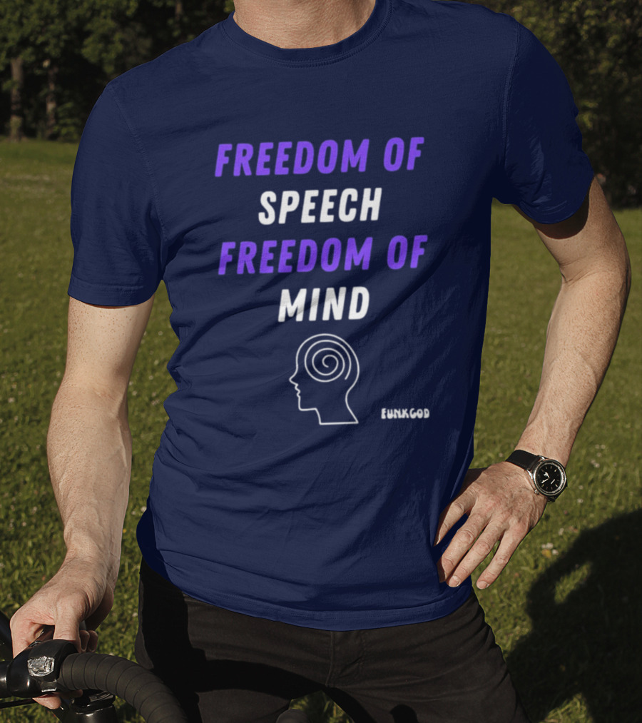 FUNKGOD Freedom Of Speech Freedom Of Mind Head Outline Spiral T-Shirt