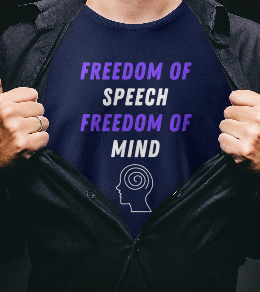 FUNKGOD Freedom Of Speech Freedom Of Mind Head Outline Spiral T-Shirt