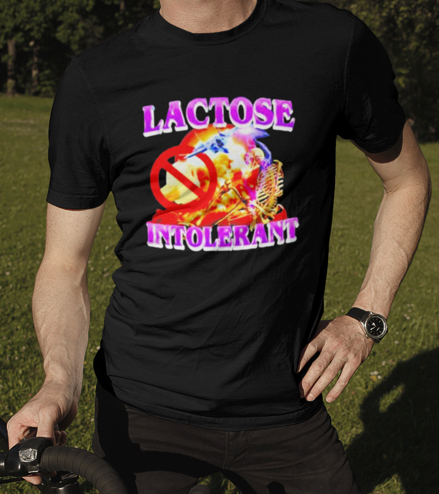 Lactose Intolerant Explosion Skeleton No T-Shirt