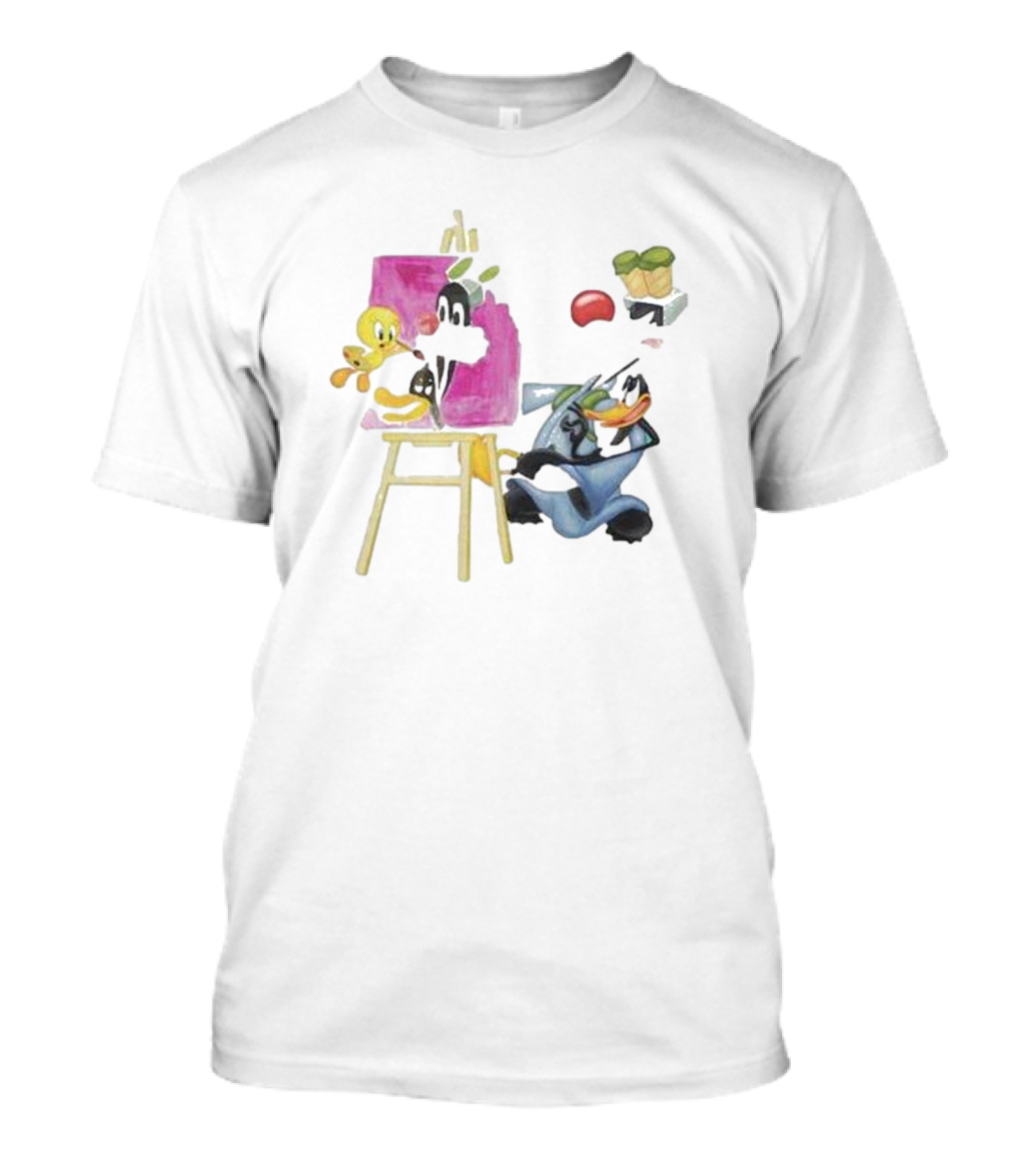 Looney Tunes Tweety Bird Painting Sylvester Daffy Duck Involved T-Shirt