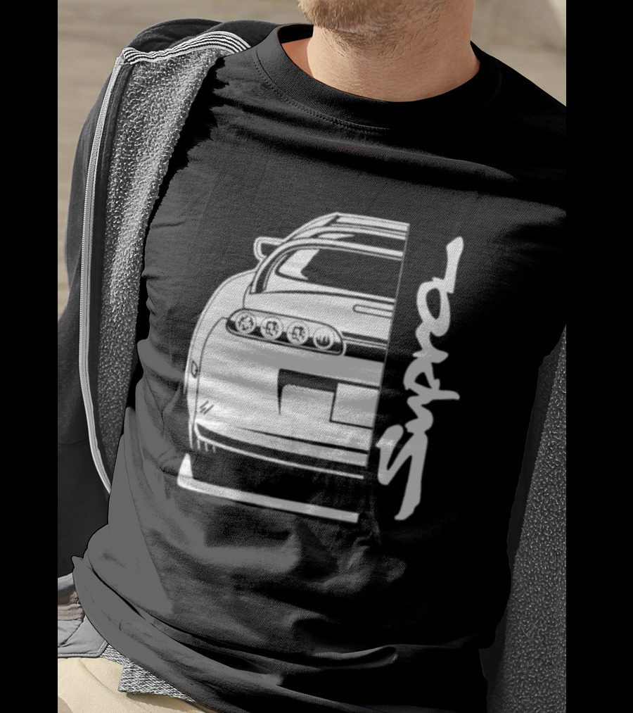Toyota Supra Mk4 JDM Rear View Supra Text T-Shirt