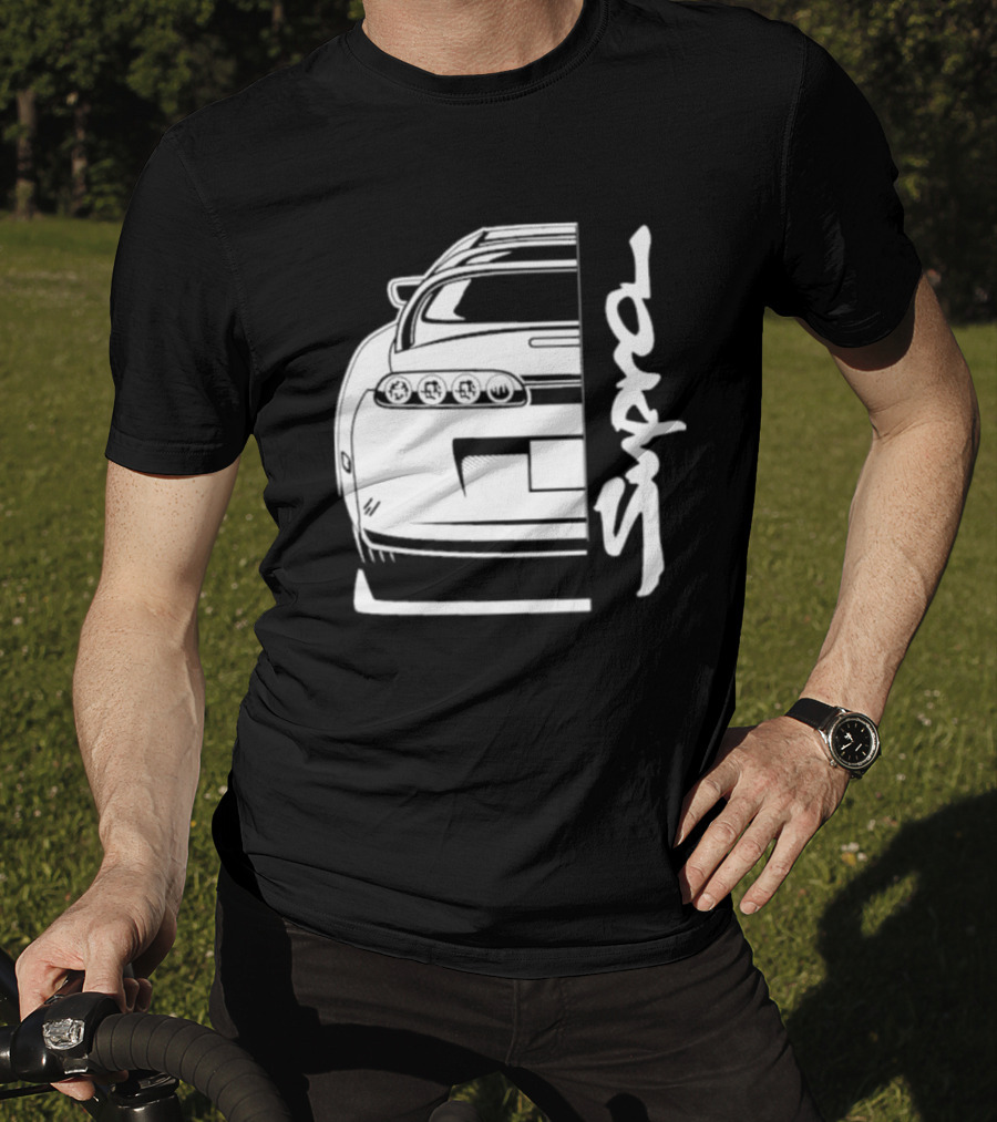 Toyota Supra Mk4 JDM Rear View Supra Text T-Shirt