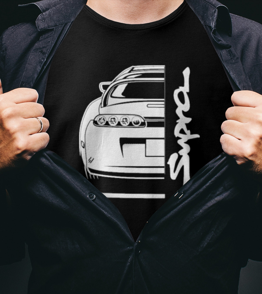 Toyota Supra Mk4 JDM Rear View Supra Text T-Shirt