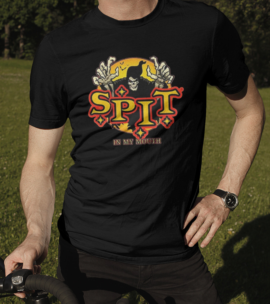 Spirit Halloween Spit In My Mouth Grim Reaper T-Shirt