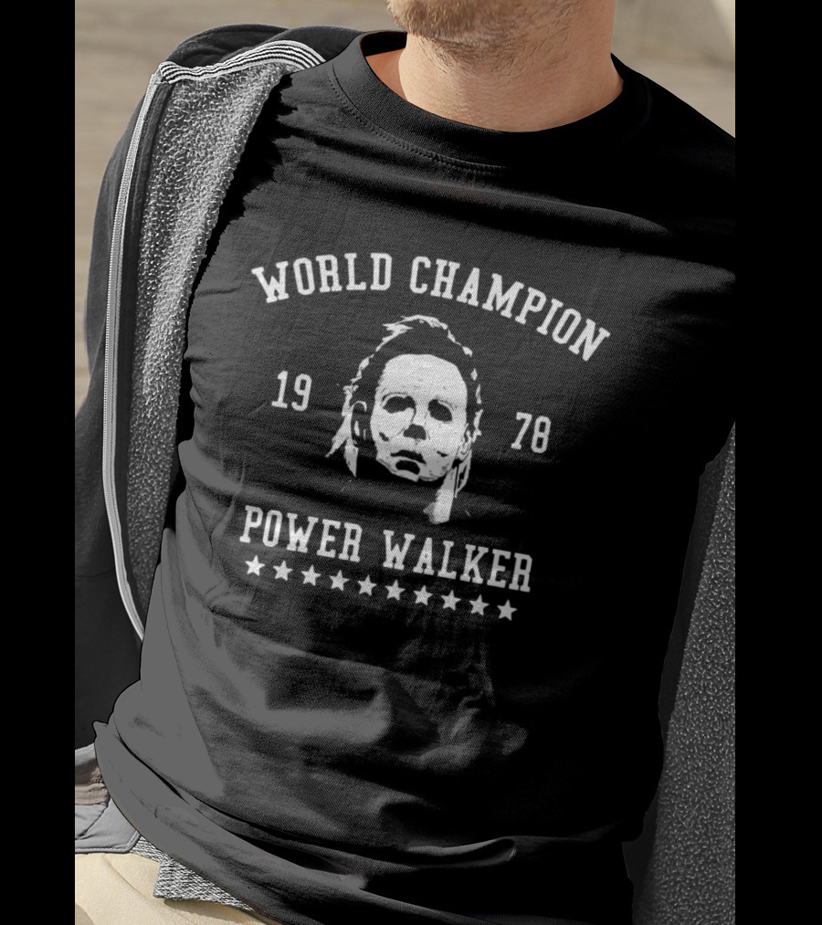World Champion 1978 Power Walker Horror Mask Retro T-Shirt
