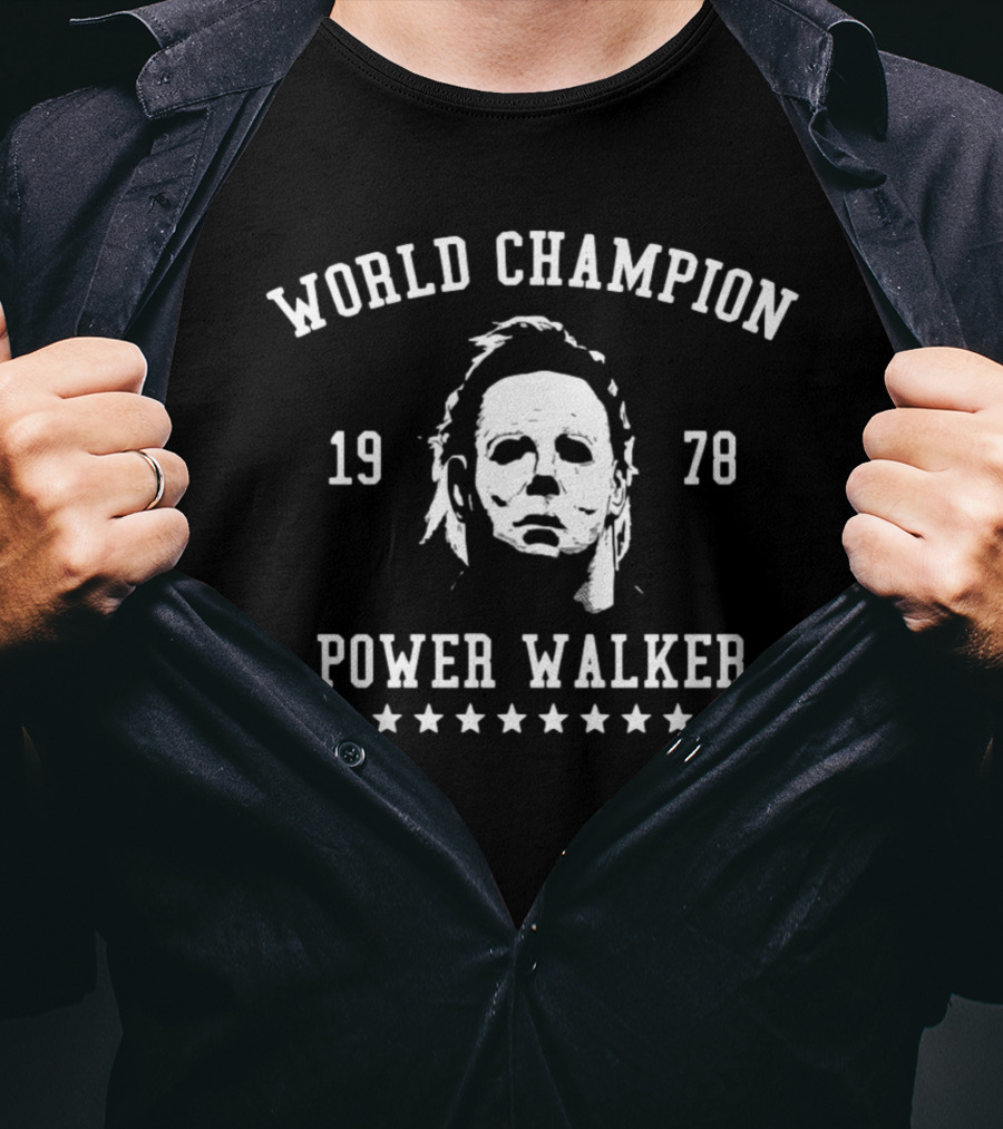 World Champion 1978 Power Walker Horror Mask Retro T-Shirt