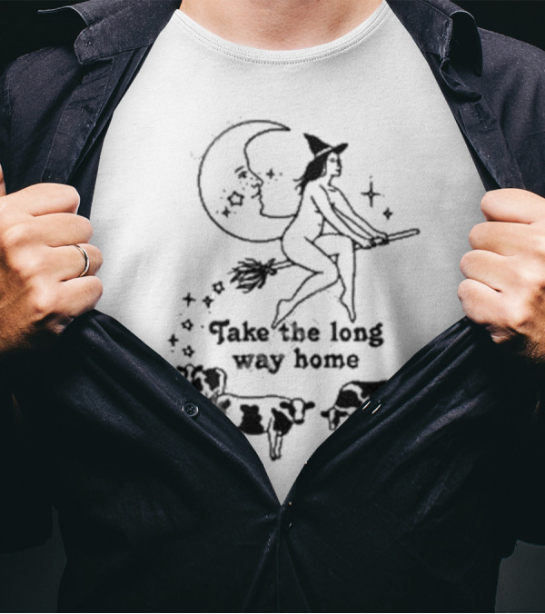 Take The Long Way Home Witch Moon Cows T-Shirt