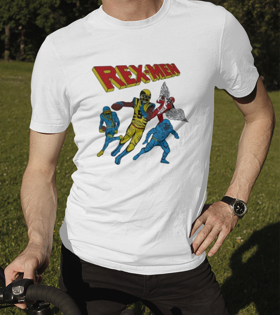 Rex-men Football Players Action Scene With Superhero T-Shirt