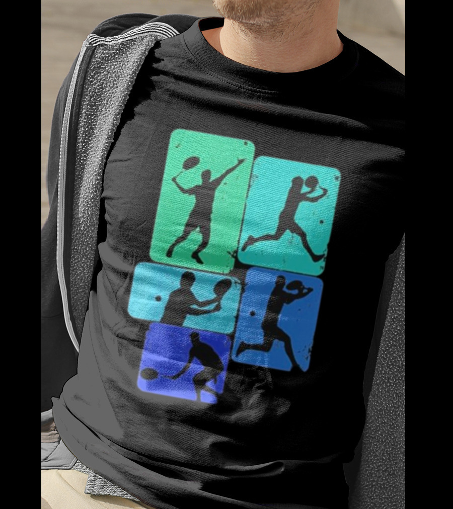 Tennis Player Youth Men Silhouettes In Motion T-Shirt