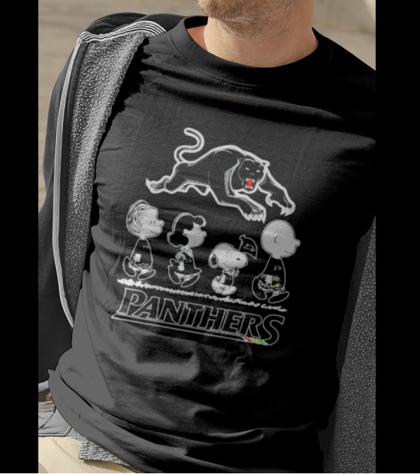 Peanuts Characters Walking With Panthers T-Shirt