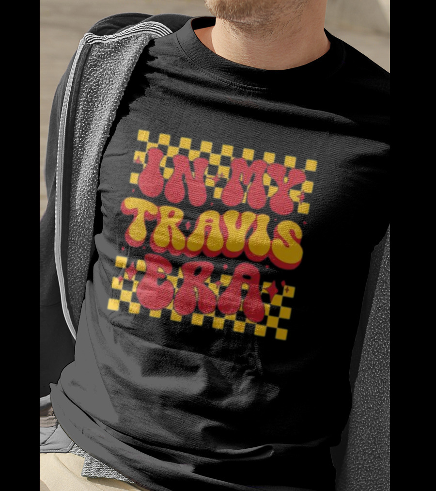 In My Travis Era Groovy Checkerboard T-Shirt