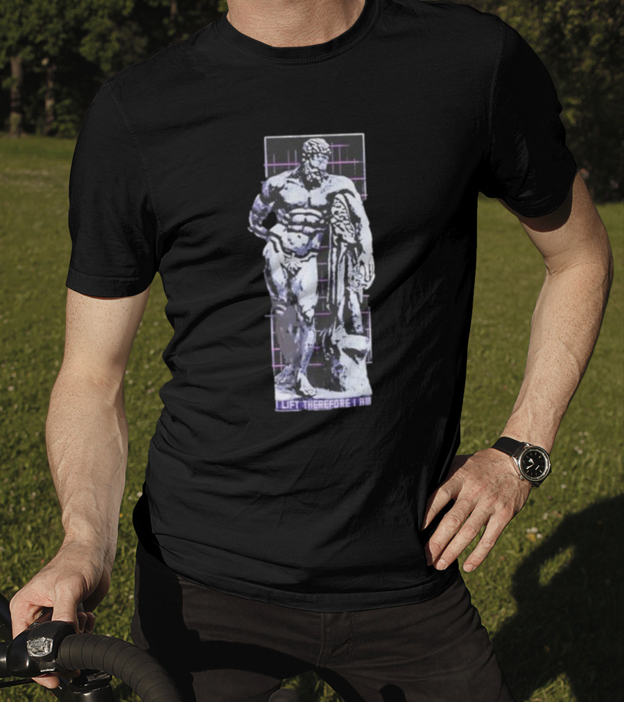 I Lift Therefore I Am Greek Statue Aesthetic T-Shirt