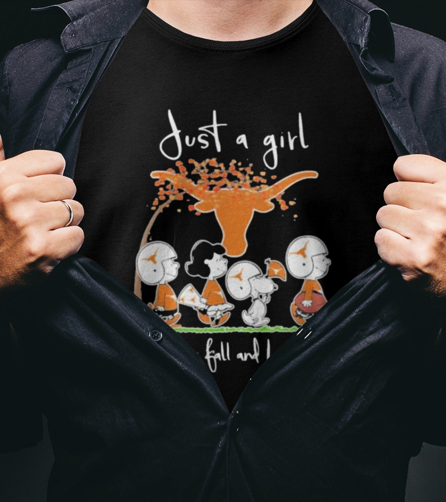 Just A Girl Who Loves Fall And Longhorns T-Shirt