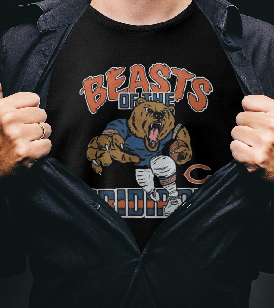 Chicago Bears Beasts Of The Gridiron Vintage Bear Mascot Football T-Shirt