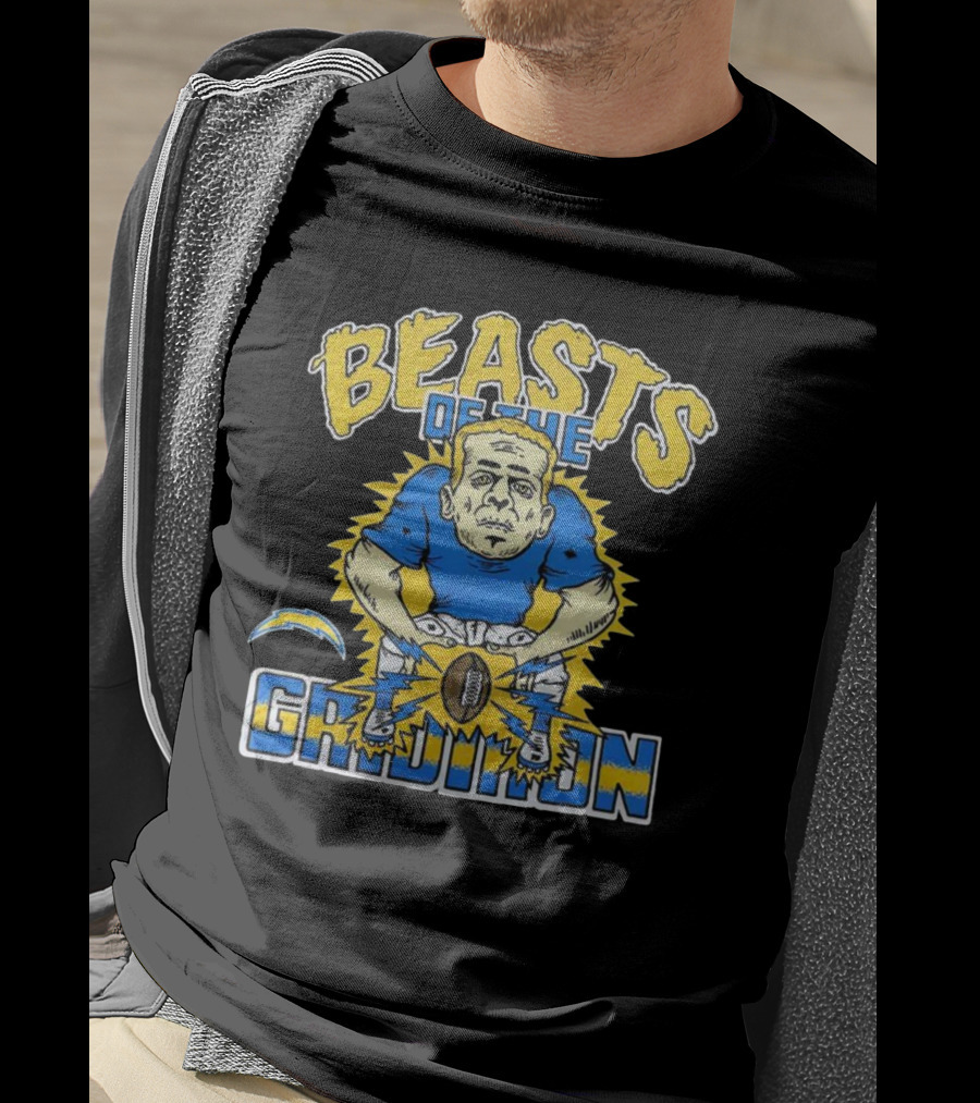 Los Angeles Chargers Beasts Of The Gridiron Football Player T-Shirt
