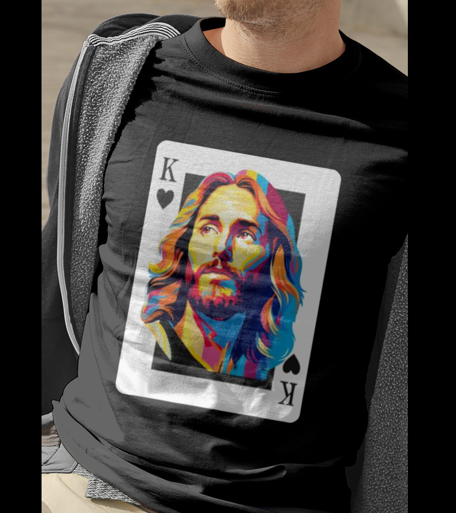 Jesus King Of Hearts Spades Christian Card T-Shirt