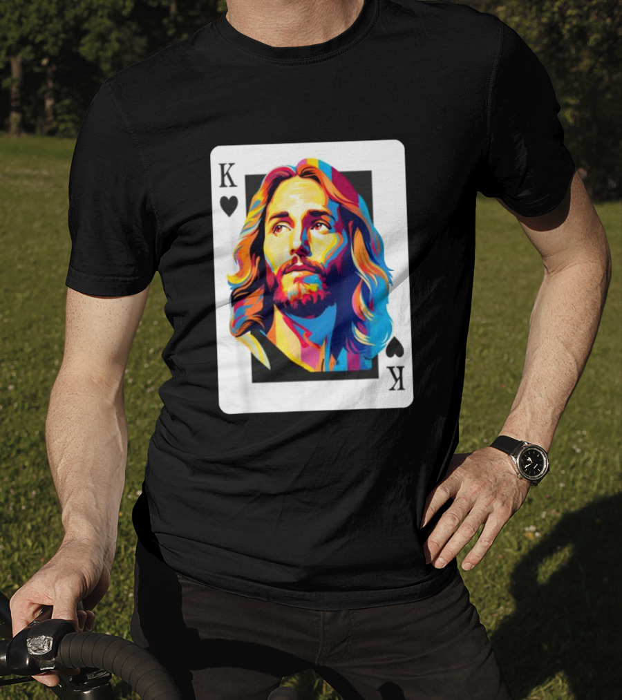 Jesus King Of Hearts Spades Christian Card T-Shirt