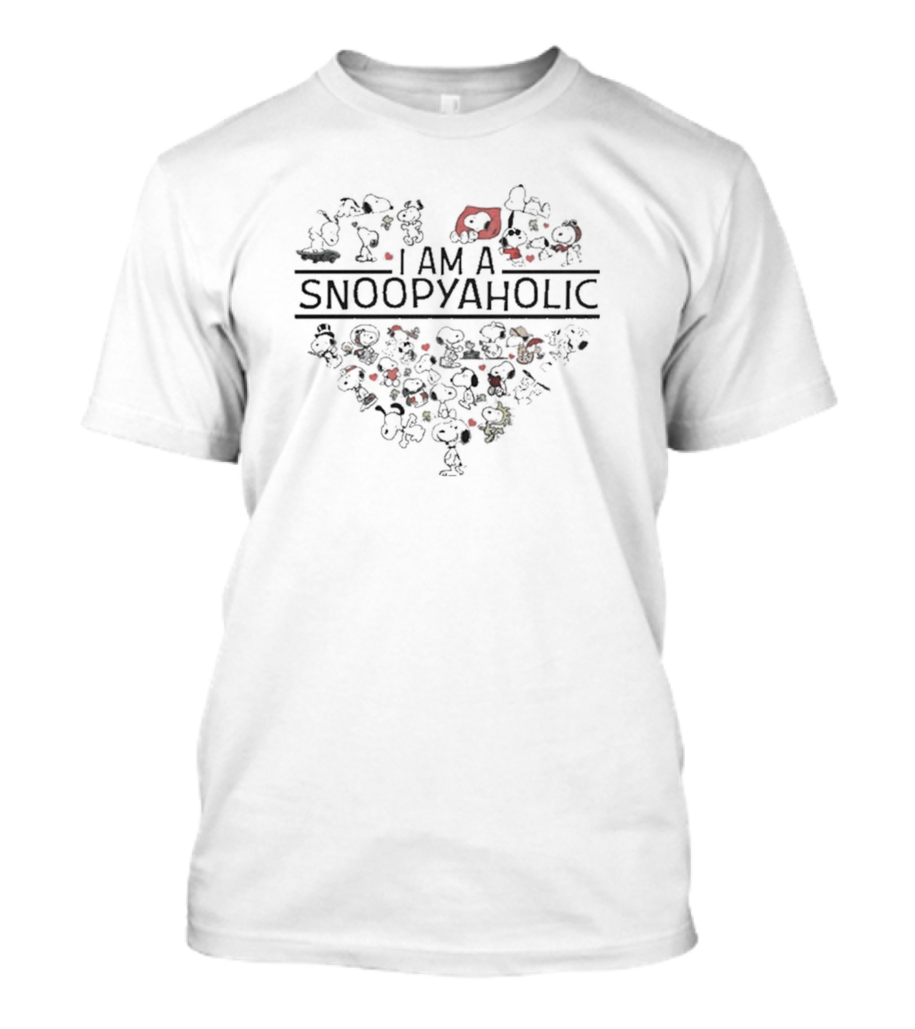 I Am A Snoopyaholic Heart Design For Snoopy Lovers T-Shirt