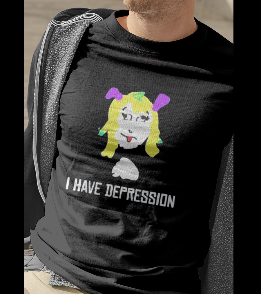 I Have Depression Palouette Blonde Cartoon Face T-Shirt