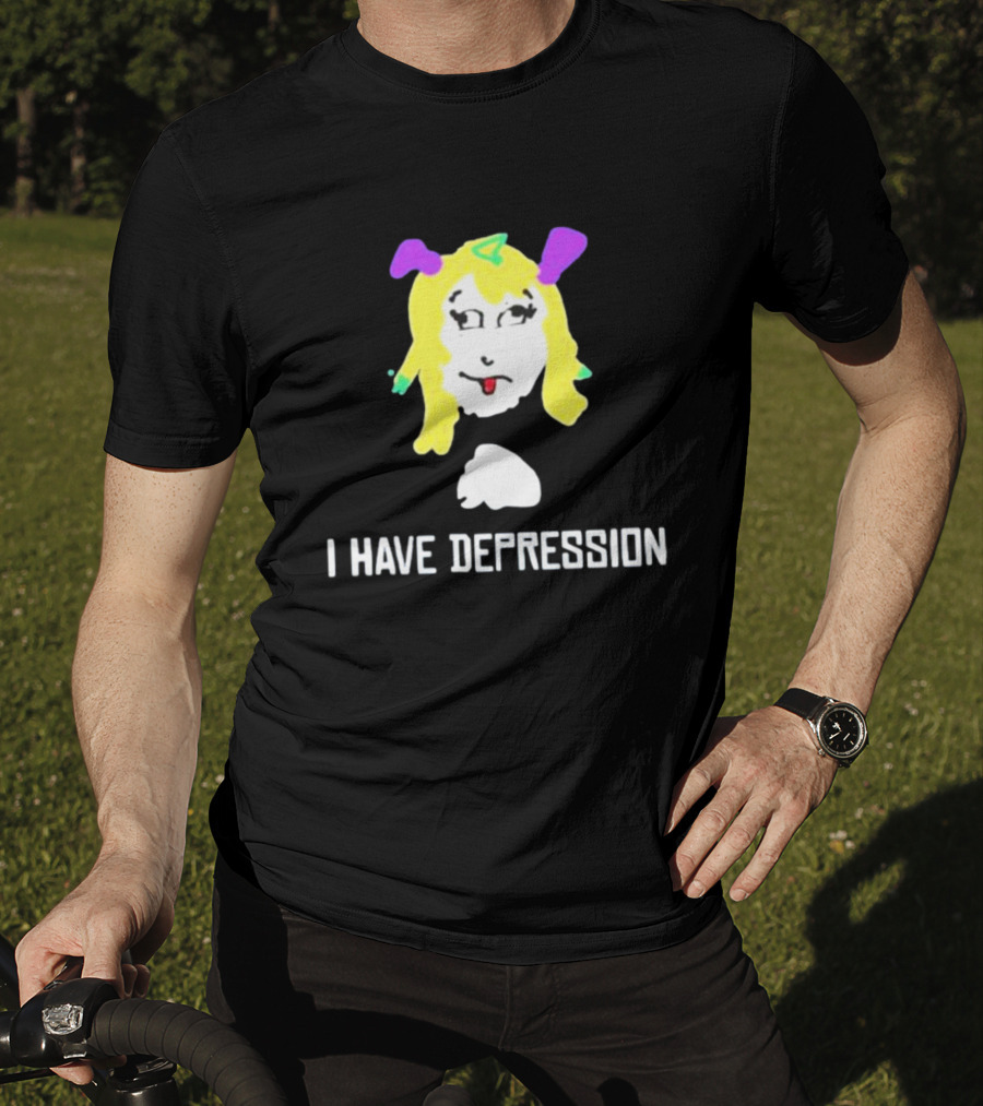 I Have Depression Palouette Blonde Cartoon Face T-Shirt
