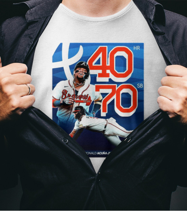 Ronald Acuña Jr Braves 40 HR 70 SB Club T-Shirt