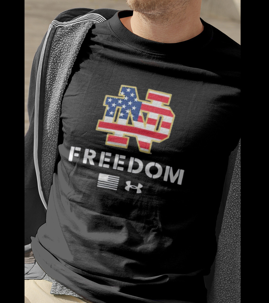 Notre Dame Fighting Irish ND Stars And Stripes Freedom Under Armour T-Shirt