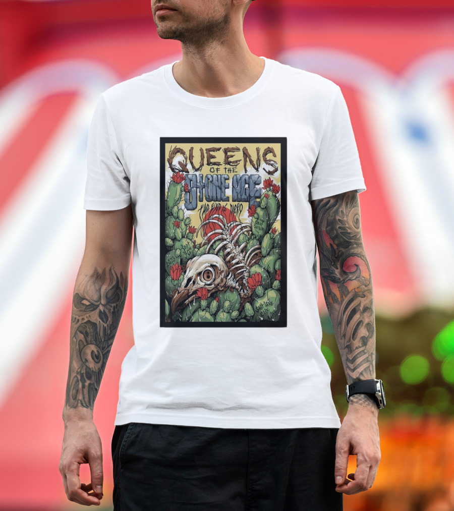 Queens Of The Stone Age 30 September Event Magna The Evil Has Landed Cactus Skull T-Shirt
