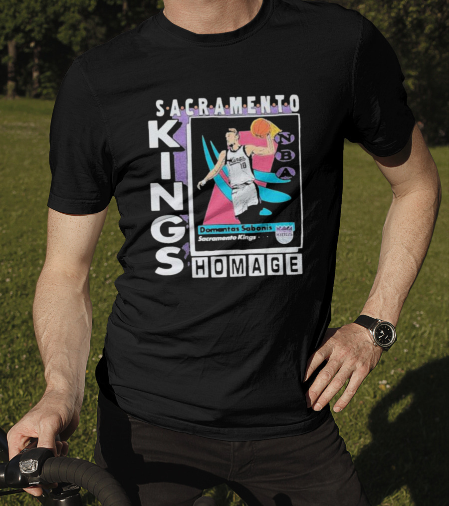 Sacramento Kings NBA Homage Domantas Sabonis Trading Card T-Shirt