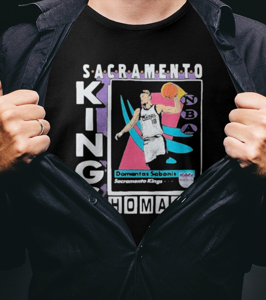Sacramento Kings NBA Homage Domantas Sabonis Trading Card T-Shirt