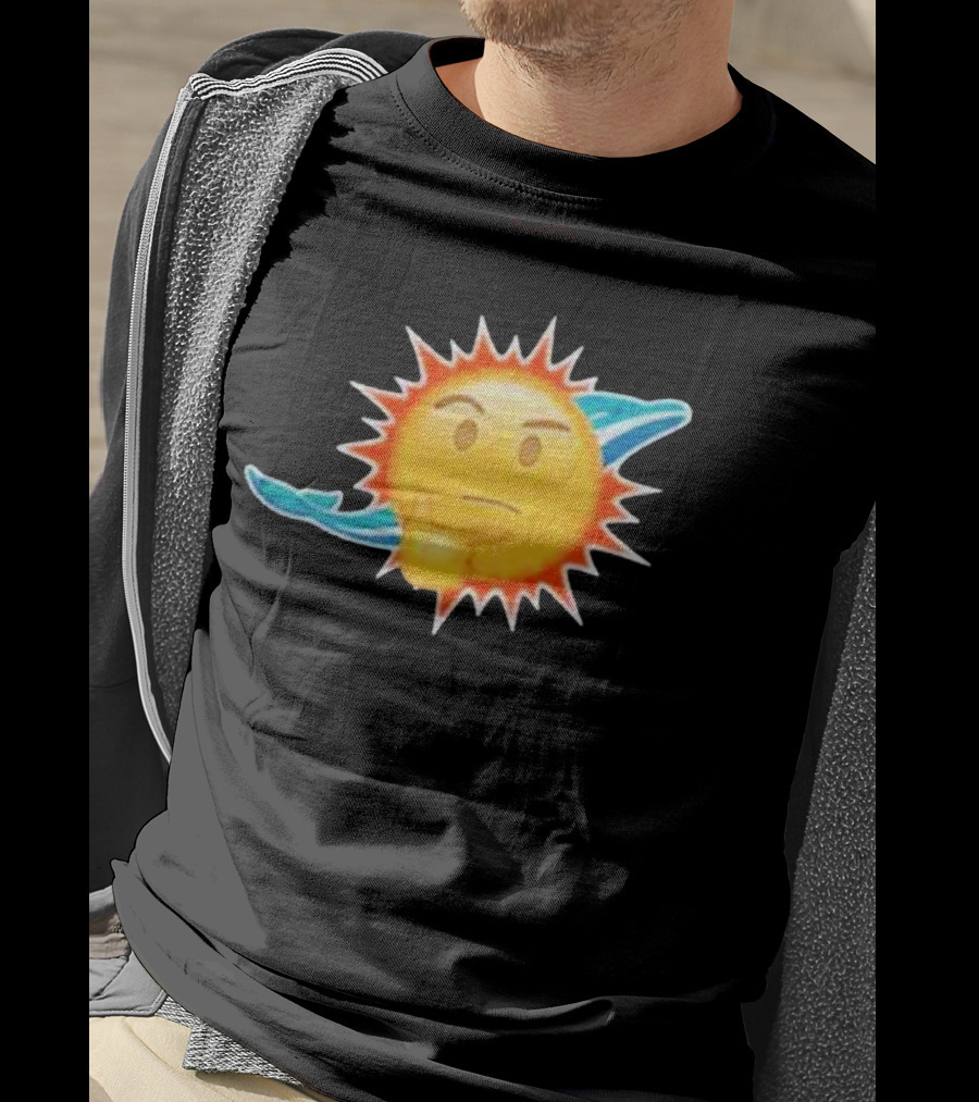 Dolphins Emoji Thinking Miami Sun Dolphins Emoji T-Shirt