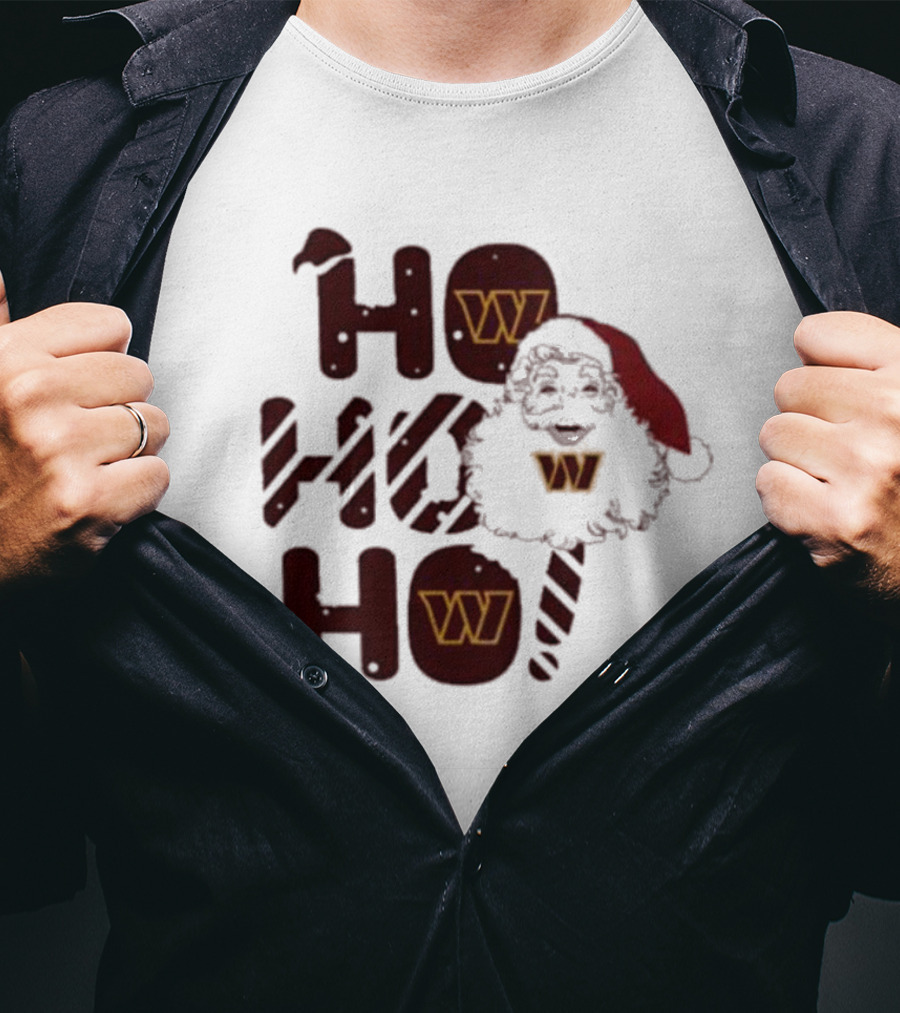 Washington Commanders Christmas Santa Ho Ho Ho T-Shirt