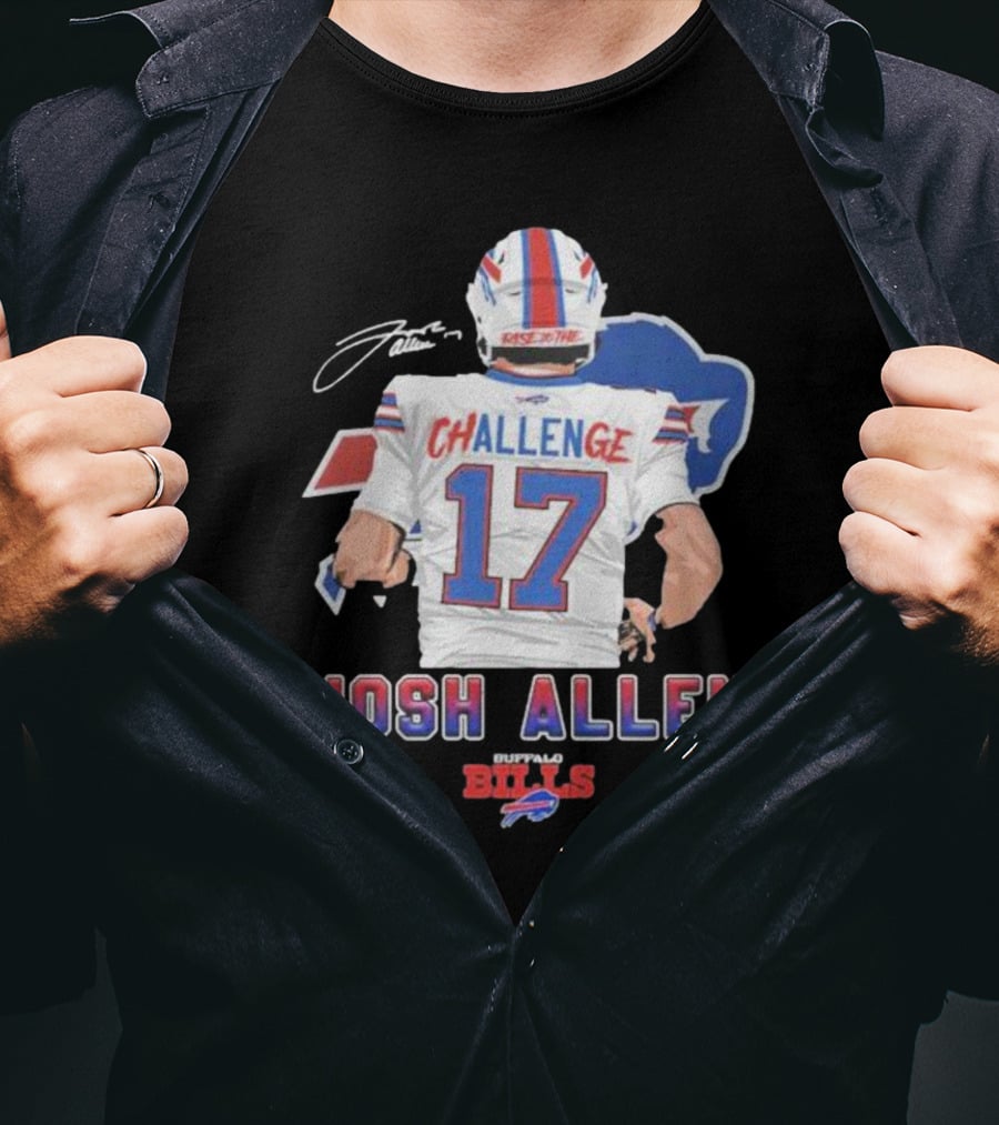 Josh Allen Challenge 17 Buffalo Bills Rise 17th T-Shirt