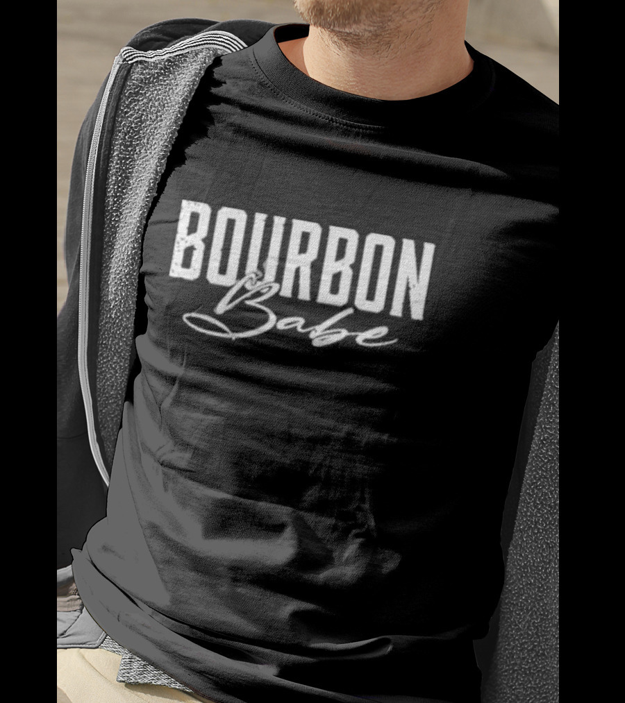 Jeremy Siers Bourbon Babe Graphic Grey T-Shirt